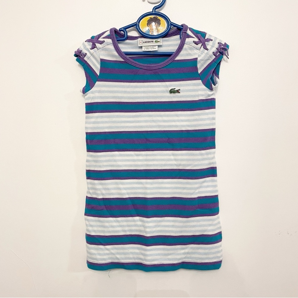 Lacoste striped polo dress for girl size 4